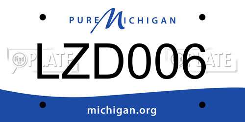 LZD006 Michigan License Plate
