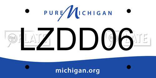 LZDD06 Michigan License Plate
