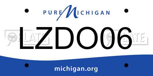 LZDO06 Michigan License Plate