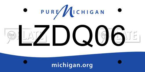 LZDQ06 Michigan License Plate