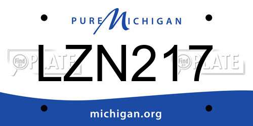 LZN217 Michigan License Plate
