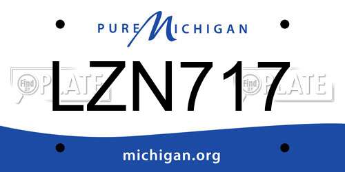 LZN717 Michigan License Plate