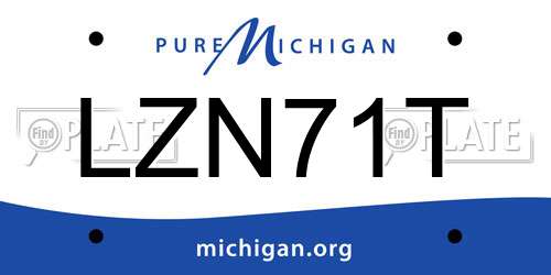 LZN71T Michigan License Plate
