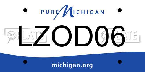 LZOD06 Michigan License Plate