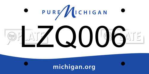 LZQ006 Michigan License Plate