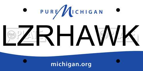 LZRHAWK Michigan License Plate