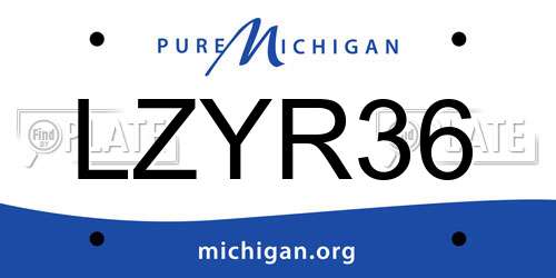 LZYR36 Michigan License Plate