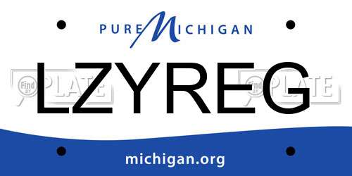 LZYREG Michigan License Plate