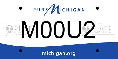 M00U2 Michigan License Plate