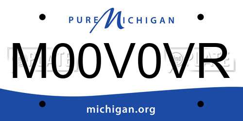 M00V0VR Michigan License Plate