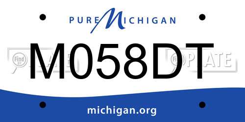 M058DT Michigan License Plate