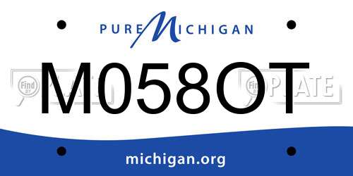 M058OT Michigan License Plate