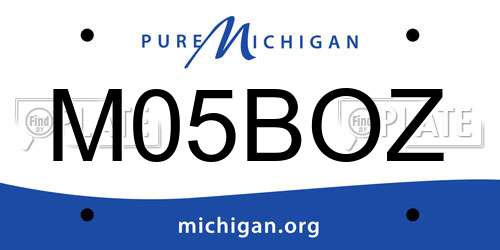 M05BOZ Michigan License Plate