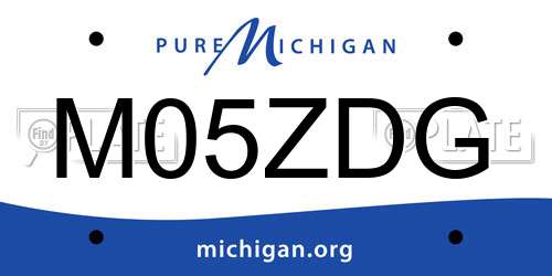 M05ZDG Michigan License Plate