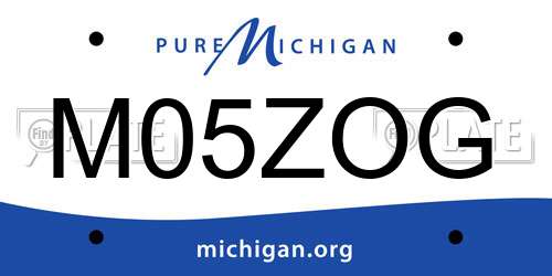 M05ZOG Michigan License Plate