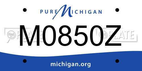 M0850Z Michigan License Plate