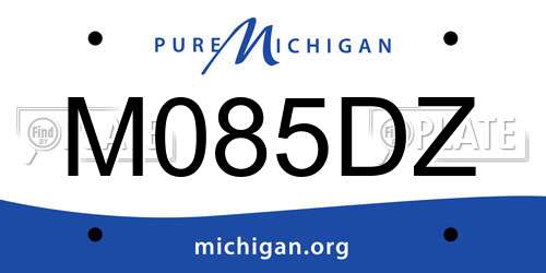 M085DZ Michigan License Plate