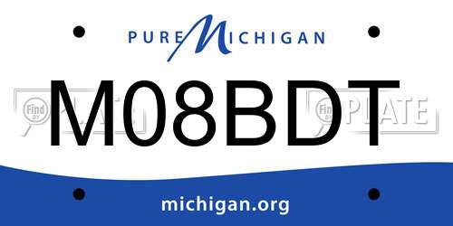M08BDT Michigan License Plate