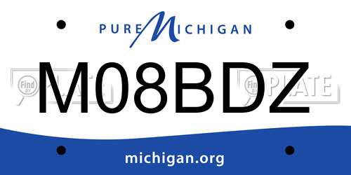 M08BDZ Michigan License Plate