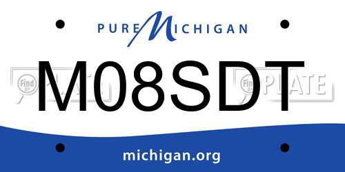 M08SDT Michigan License Plate