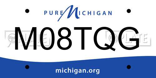 M08TQG Michigan License Plate