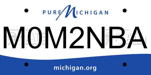M0M2NBA Michigan License Plate