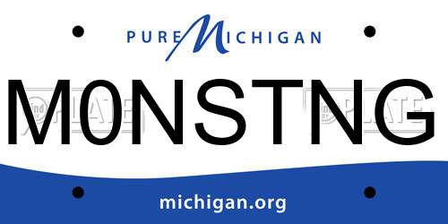 M0NSTNG Michigan License Plate