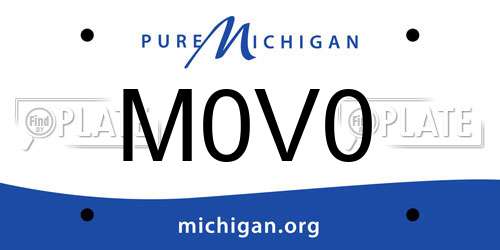 M0V0 Michigan License Plate