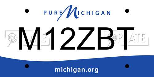 M12ZBT Michigan License Plate