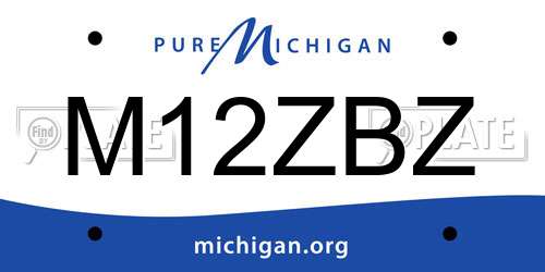 M12ZBZ Michigan License Plate