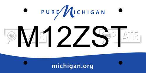 M12ZST Michigan License Plate