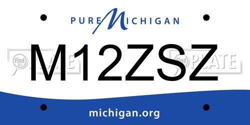 M12ZSZ Michigan License Plate