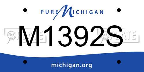 M1392S Michigan License Plate