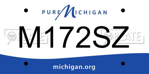 M172SZ Michigan License Plate