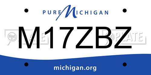 M17ZBZ Michigan License Plate