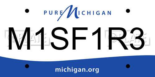 M1SF1R3 Michigan License Plate