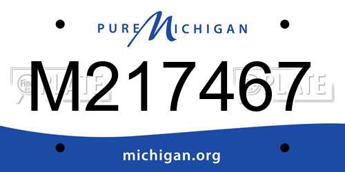 M217467 Michigan License Plate