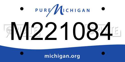 M221084 Michigan License Plate