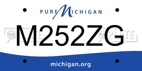 M252ZG Michigan License Plate