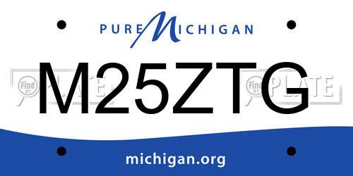 M25ZTG Michigan License Plate