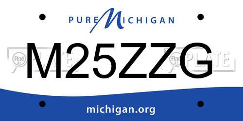 M25ZZG Michigan License Plate