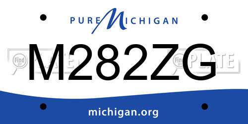 M282ZG Michigan License Plate