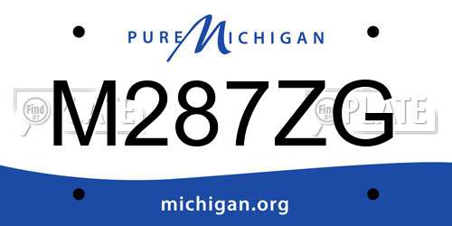 M287ZG Michigan License Plate