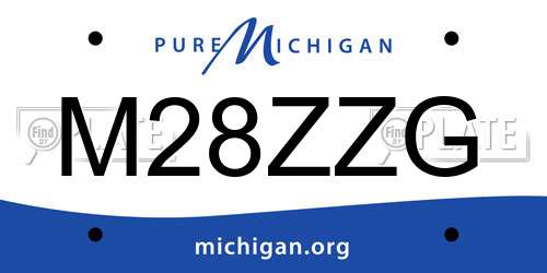 M28ZZG Michigan License Plate