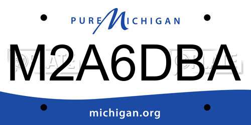M2A6DBA Michigan License Plate