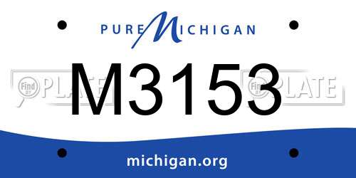 M3153 Michigan License Plate