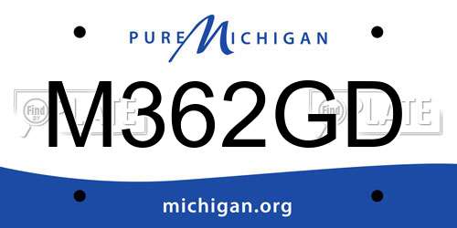 M362GD Michigan License Plate