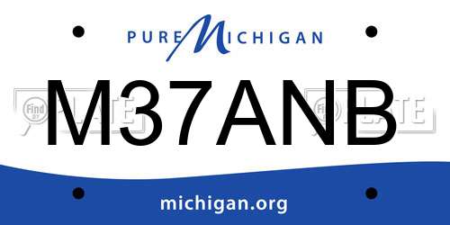 M37ANB Michigan License Plate