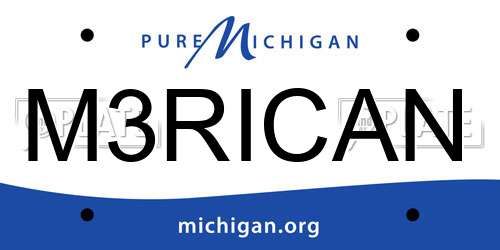 M3RICAN Michigan License Plate