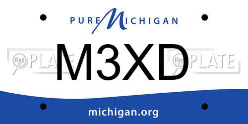 M3XD Michigan License Plate